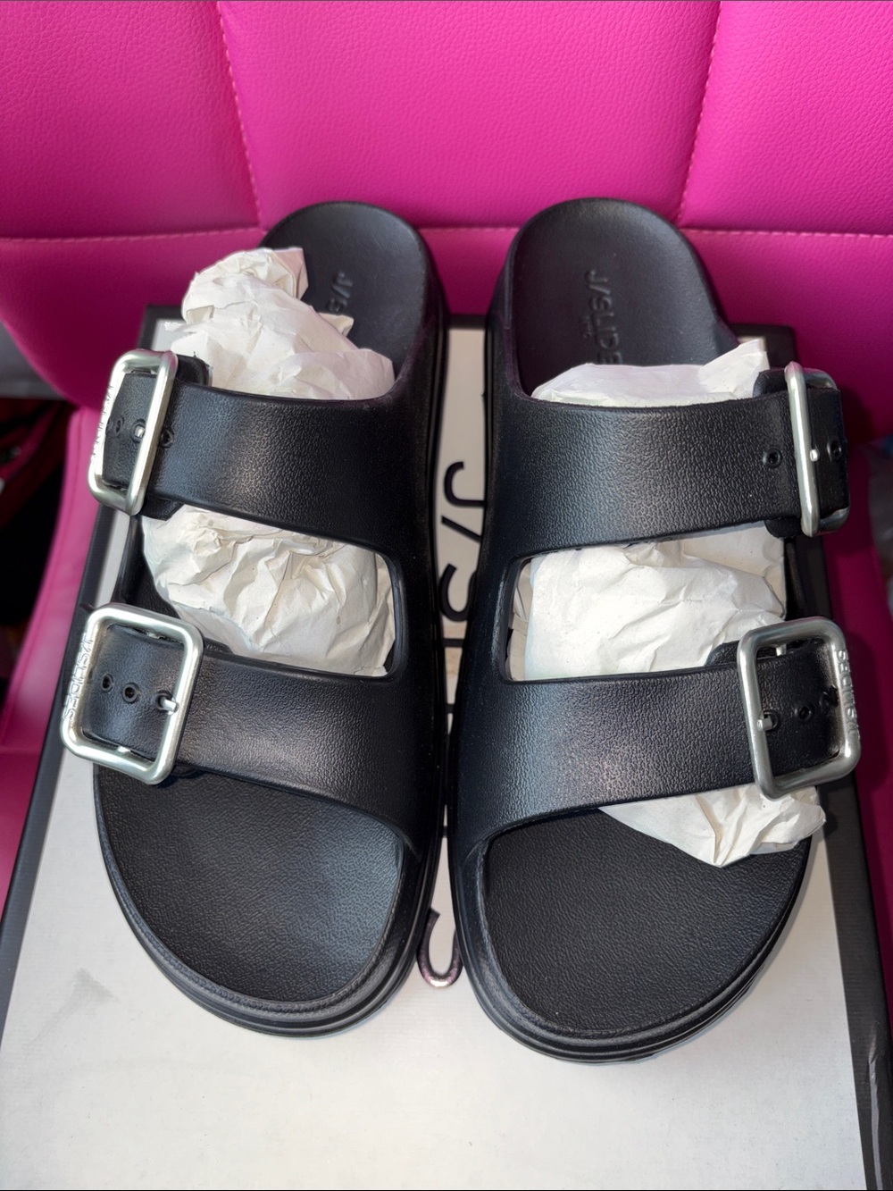 J Slides Black Simply Eva Slides Size 9